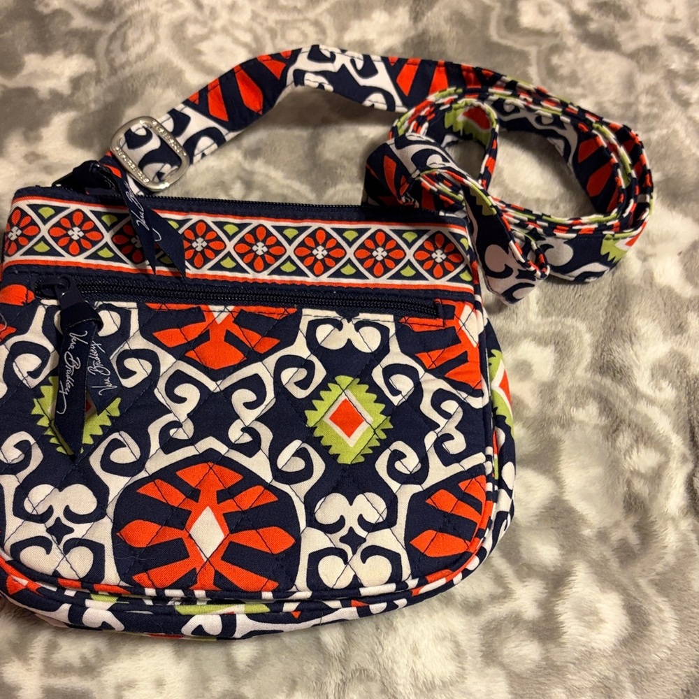 Vera Bradley crossbody Navy and Orange Patterned Crossbody Bag